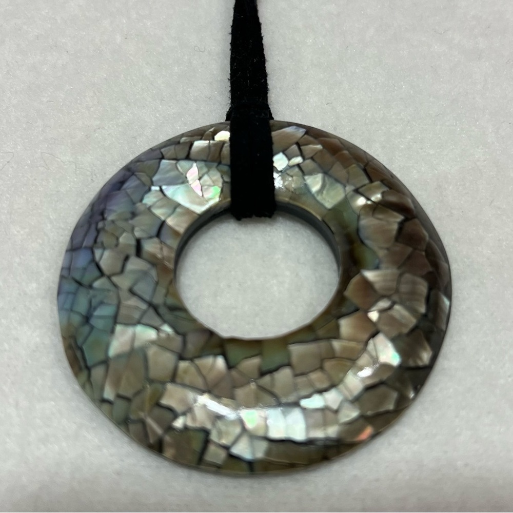 Circle Necklace on Leather Cord